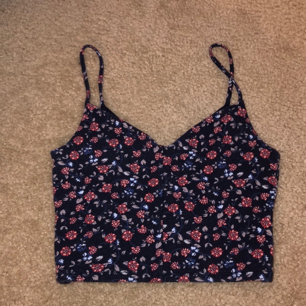 Hollister floral cropped tank top